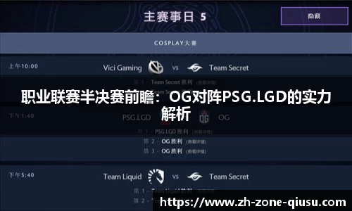职业联赛半决赛前瞻：OG对阵PSG.LGD的实力解析